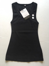 Bra30 NWT Hipster Black Bodycon Racerback Tank Top Sz S Made In USA