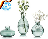 Kleine Vasen FüR Tischdeko Vintage Handmade, 3 Teilig Mini Vase Glas GrüN Blumen