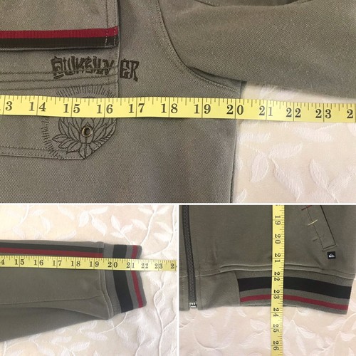 Quiksilver Boys Sweater Jacket Large 16 Olive Green Full Zip Pockets School Wear - Picture 10 of 10
