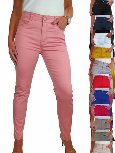 Ladies Slim Leg Chino Trousers Jeans 