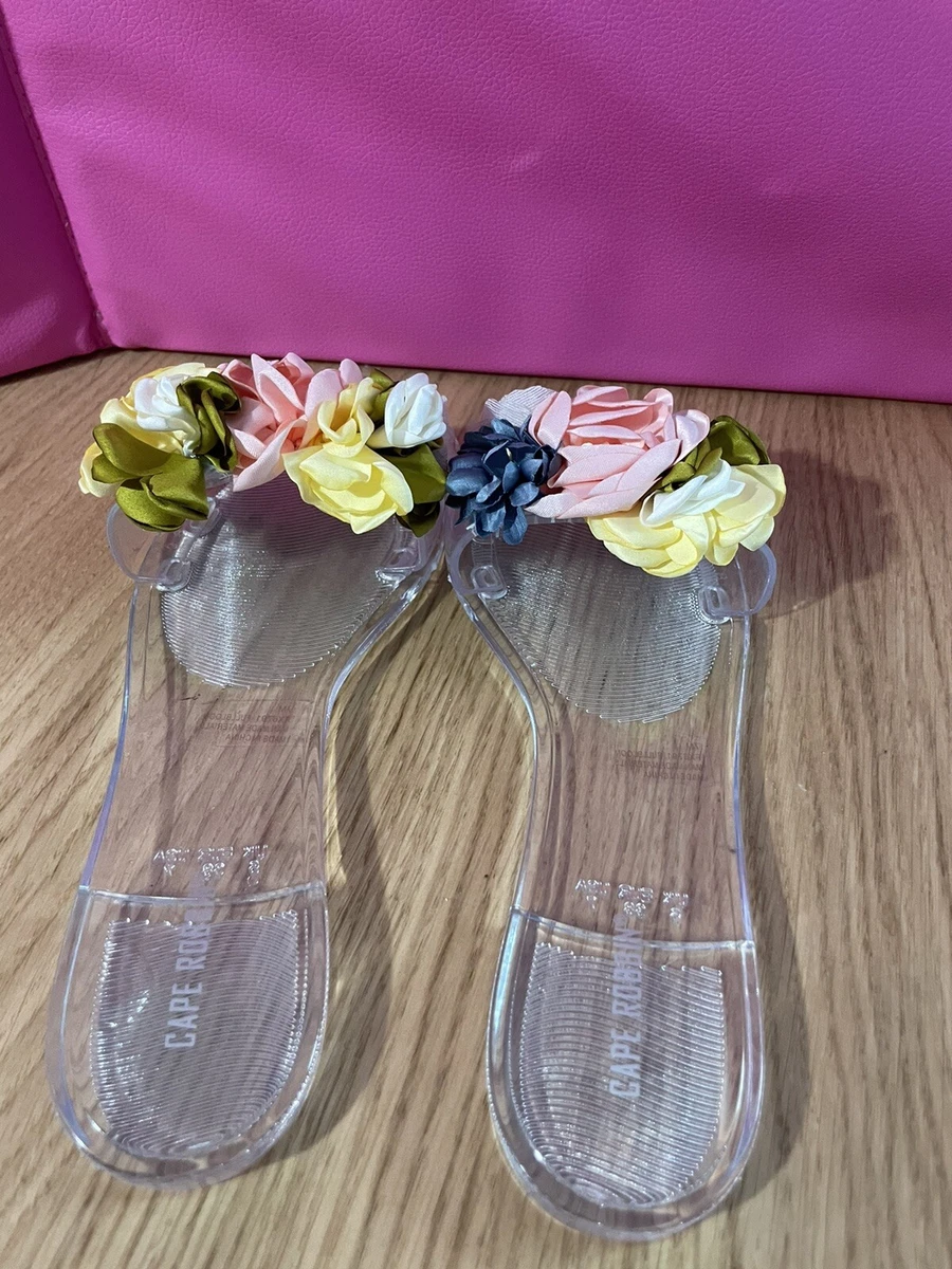 Cape Robbin Fullbloom Floral Slide Jelly Sandal Size 6 NWOB