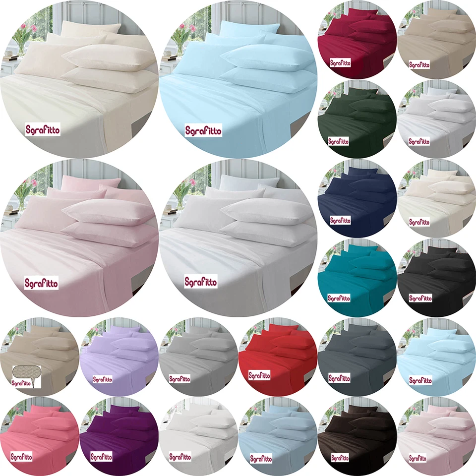 EXTRA DEEP FITTED 16"/40 CM, DEEP FITTED 10"/26CM, FITTED 9"/23 CM & FLAT SHEETS