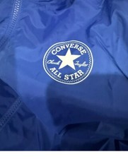 Converse Jacket Windbreaker Medium Blue Youth Zip Mesh Lining Logo Chest B61