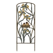 Lovebirds In Nest Garden Trellis Stake Nesting Birds Flowers ~ SPI Home 35338