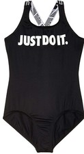 Nike Black Just Do It Black Crossback 1pc Swimsuit YOUTH GIRLS SZ L ZP-4434