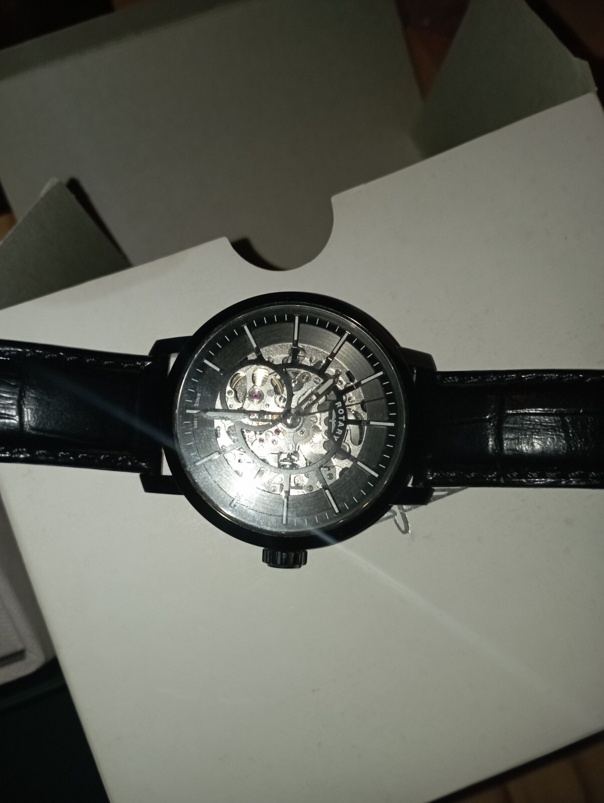 Rotary Men's Greenwich Black Leather Strap Watch GS05355/04 eBay