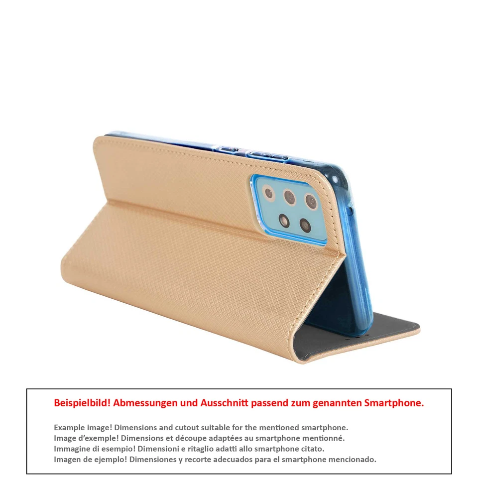 Custodia protettiva a libro per HTC U Ultra Cover Bookstyle Case oro - Immagine 4 di 4