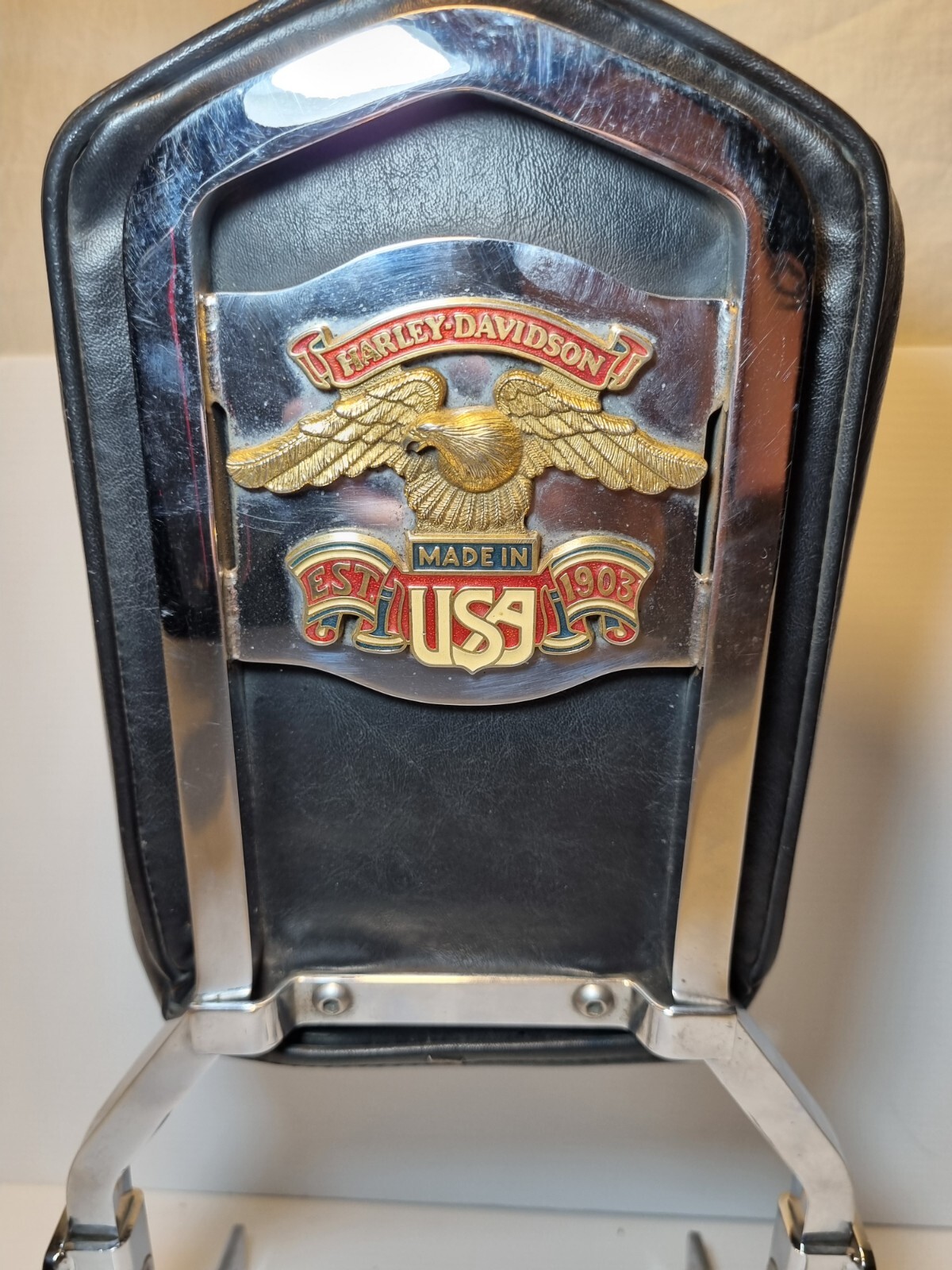 Genuine Softail Harley Davidson Sissy Bar Backrest Made In USA Emblem