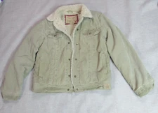 American Eagle Outfitters Jacket Mens M Taupe Corduroy Sherpa Lined Trucker Y2K