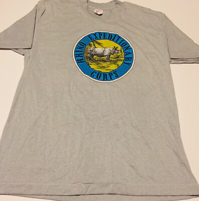 Vintage SELEC-T TeeJays Rhino Expeditionary Corps T-Shirt USA Single Stitch XL