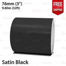 SATIN BLACK 3" 76mm Roll PIN STRIPE Car Striping Line TAPE Decal Vinyl Sticker