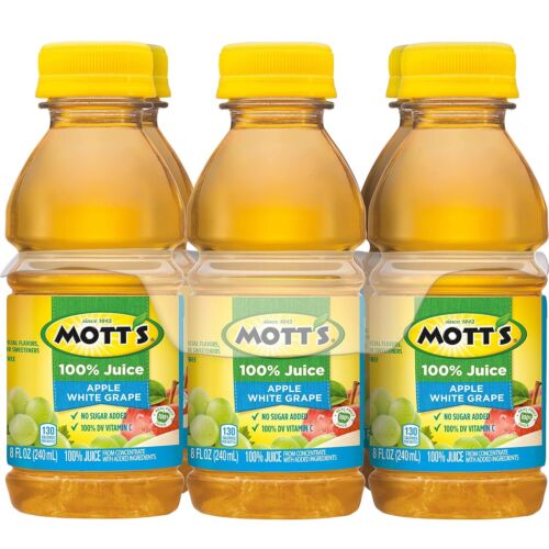 Mott's 100% Apple White Grape Juice, 8 Fl Oz Bottles, 24 Count (4 Packs Of 6), N - Picture 8 of 24