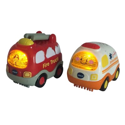 vTech Go Go Smart Wheels Fire Truck Ambulance Rescue Vehicle Lot Tested
