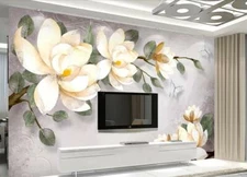 3D Relief Floral Wallpaper Wall Mural Removable Self-adhesive Sticker 369