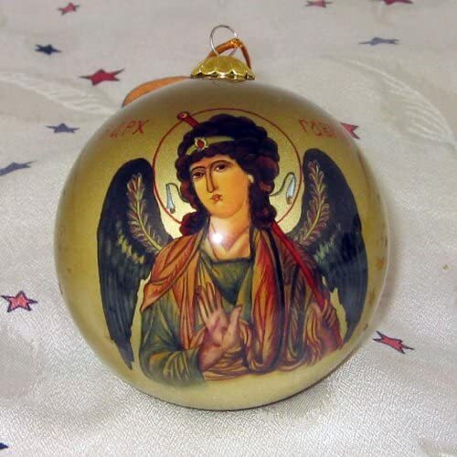Christmas Ornament- Orthodox Icon Archangel St Gabriel -Hand Painted Li Bien-NEW - Picture 3 of 4