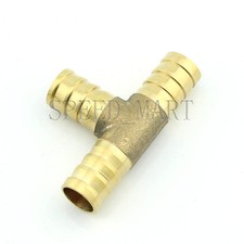 10mm Barbed Brass T Piece 3 Ways Tee Hose Fuel Hose Joiner Adapter