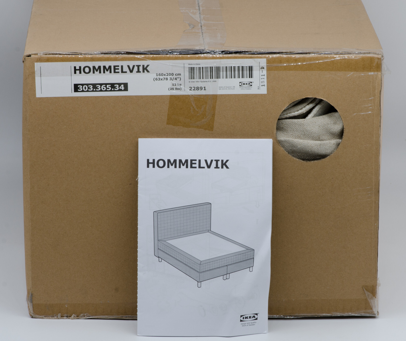 IKEA Hommelvik Bezug Boxspringbett 160x200 Risane natur beige Husse Ersatzbezug