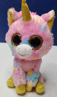 Ty Beanie Babies Boo Fantasia Unicorn Rainbow 6'' Plush Retired Stuffed Animal 