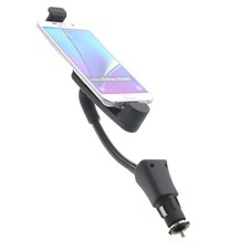 Car Mount Charger Holder DC Socket USB Port Cradle Rotating for Cell Phones