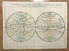 WORLD MAP 1659 by NICOLAS SANSON LARGE UNUSUAL ANTIQUE MAP 17TH CENTURY