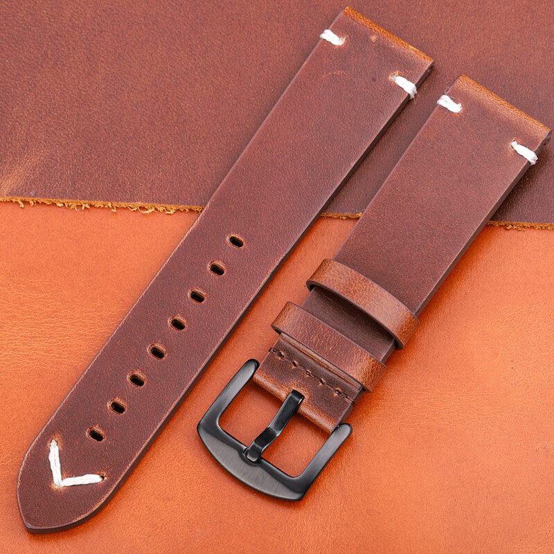 Genuine Leather Watchband Strap Women Men 18mm 20mm 22mm 24mm Cowhide
