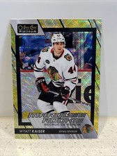 Wyatt Kaiser NEON YELLOW SURGE RC #246 2023-24 O-Pee-Chee Platinum Blackhawks