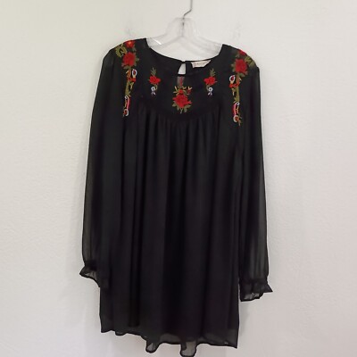 Altar'd State Black Embroidered Dress, SIze M | eBay