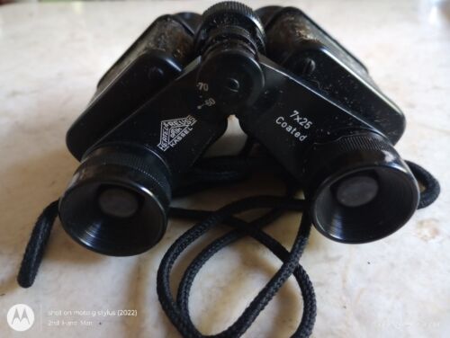 VINTAGE GERMANY HERTEL REUSS 7X25 7 X 25 BINOCULARS *NO SKIN/WRAP