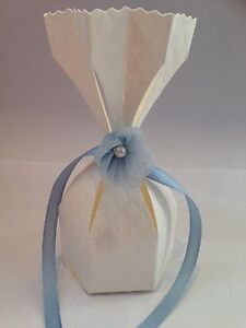 10 X Wedding Favour Boxes Bomboniere Luxury Ivory Quilted Saccolo Lantern Ebay