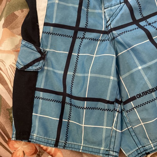 Quiksilver Plaid Print Front Tie Board Shorts Surf Trunks Kids Size S 5 - Picture 4 of 22