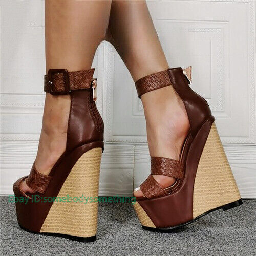 Stylish Women Platform Wedge Heels for Party Prom Big Sizes Available-image