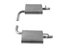 Pair Rear Mufflers Welded Assembly Dual for 11-17 Ford Explorer V6 3.5L L4 2.0L