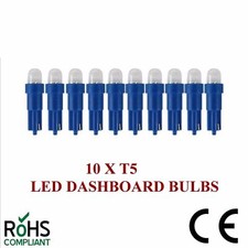 10 x 24v 508 T5 LED DASHBOARD UPGRADE BULBS BLUE T5 74 24 VOLT CAPLESS 5MM