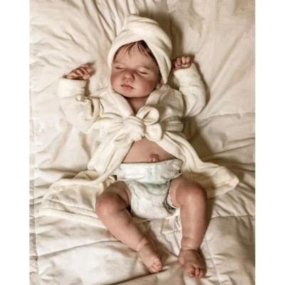 48 cm Reborn Baby Loulou Vollsilikon Body mit 3D Haut sichtbaren Venen hochwertig