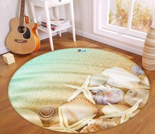 3D Beach Starfish O1990 Game Rug Mat Round Elegant Photo Carpet Mat Eve 2023