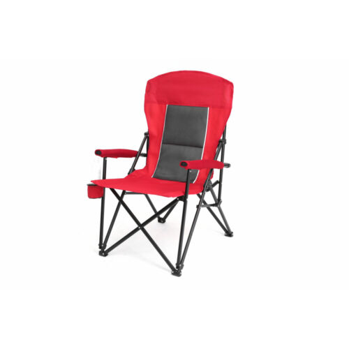 High Back Lawn Chair Support, Portable Collapsible Chairwith Cup Holder, Red - Picture 4 of 16