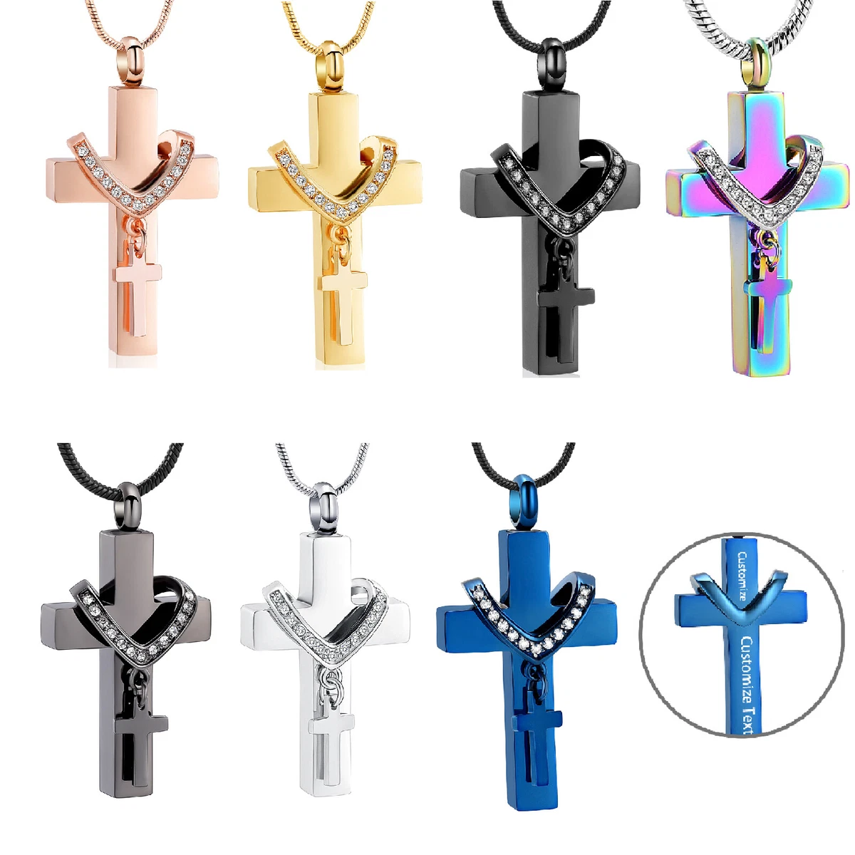 Mens cross hotsell urn necklace