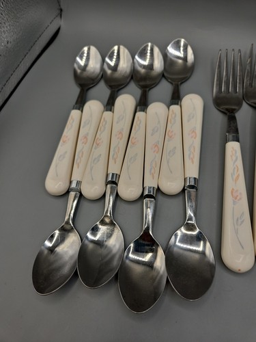 20 Lot Corelle ENGLISH BREAKFAST Corning Ware Silverware 4 Fork 8 Spoon Knife - Picture 5 of 10