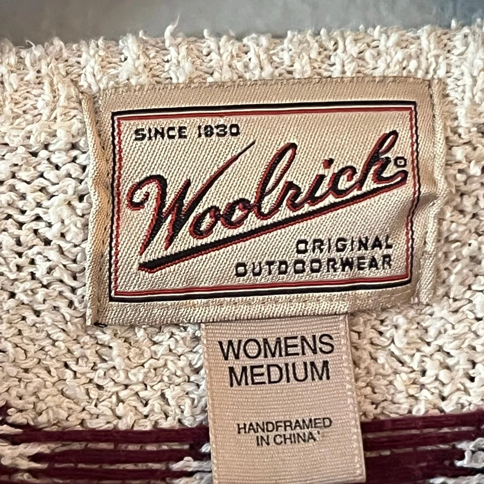Suéter Woolrich Vintage Mujer Mediano Oveja Granja Animal Estampado Ramio Algodón Seda Foto 3 de 4