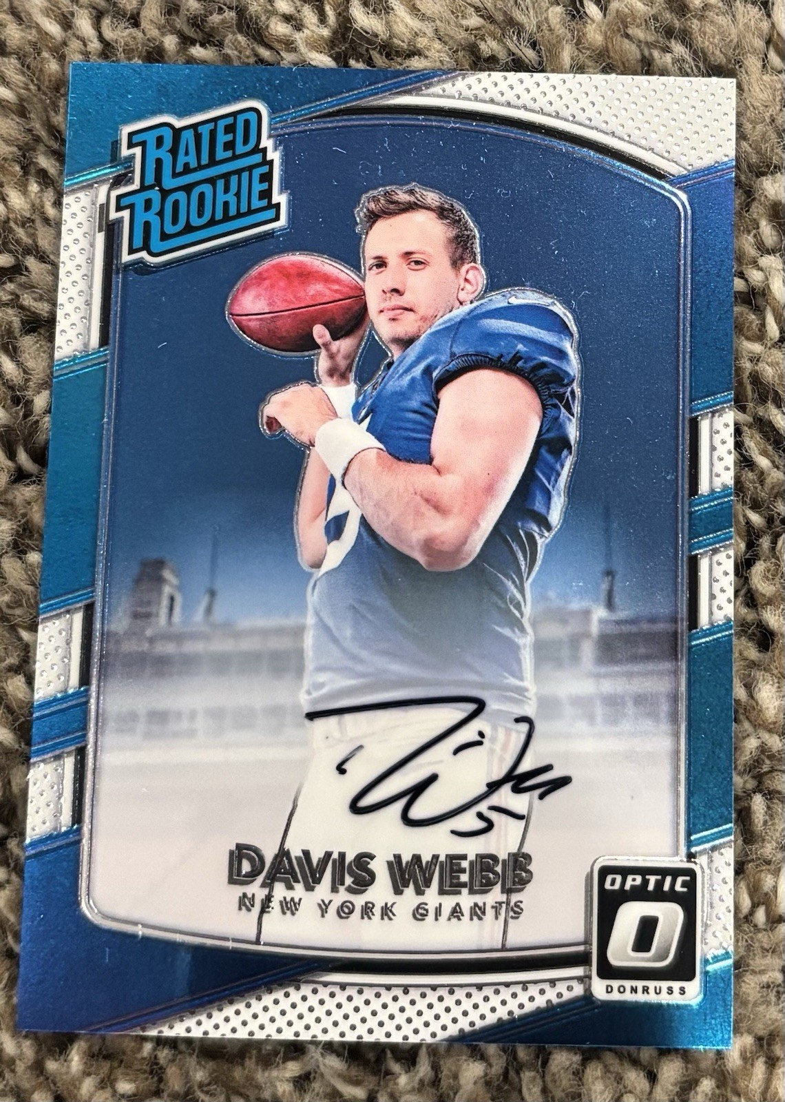 Davis Webb Panini Donruss Optic #198 Autograph