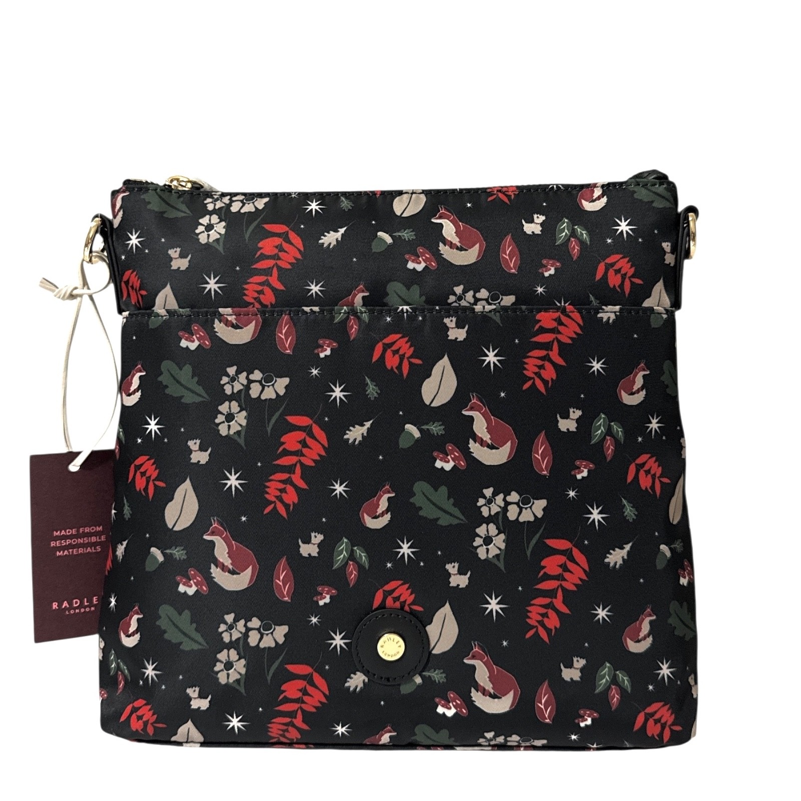 RADLEY Handbag Black Medium Crossbody Bag - Holly Avenue Fox Responsible - New