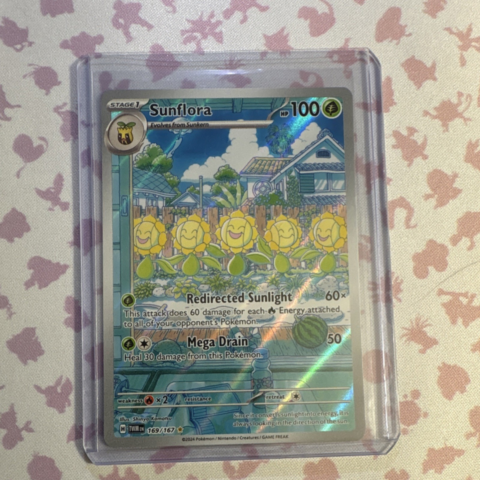 Pokémon Sunflora Illustration Rare Holo 169/167 Twilight Masquerade