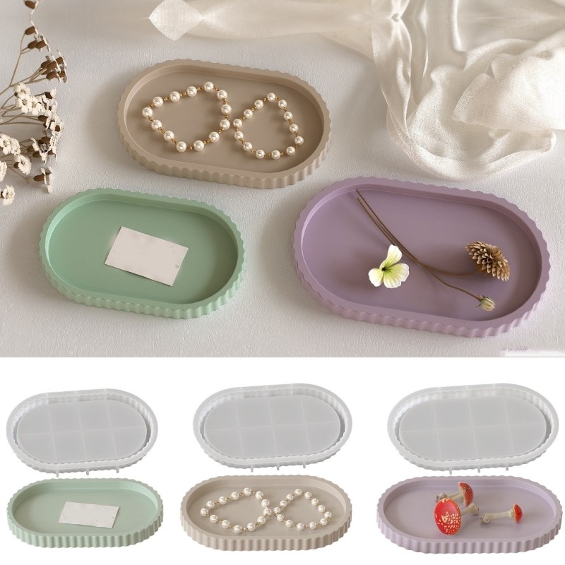 Stylish Oval Striped Resin Mold For Artistic DIY Projects And Trinkets Storage
