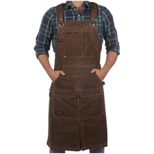 Stylish Split Leg Long Apron - Waterproof Waxed Canvas