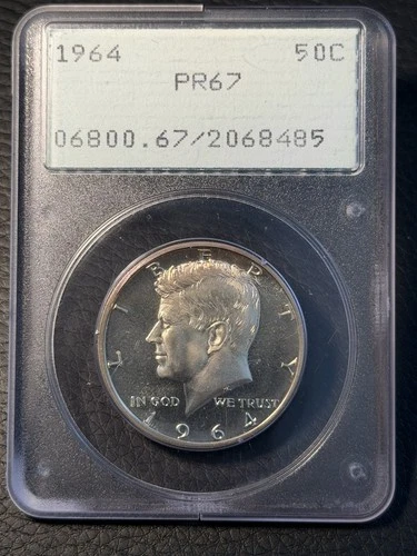 1964 Proof Kennedy Silver Half Dollar PCGS PR67 OGH Rattler