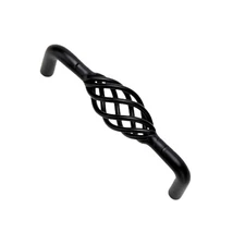 6 Pack Black Birdcage Cabinet Hardware Handle Pull