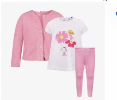 Mayoral Pink and White 3 Piece Outfit