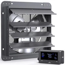iLIVING Shutter Exhaust Fan Wall-Mounted 1200 CFM Temperature Humidity Controls