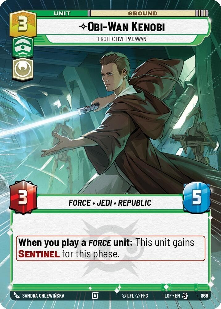 Star Wars Unlimited- Obi-Wan Kenobi - Protective Padawan (Hyperspace Foil) - LOF