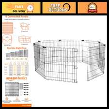 Foldable Octagonal Metal Dog Playpen, Indoor/Outdoor Pet Fence, 8 Panels, 24"x24
